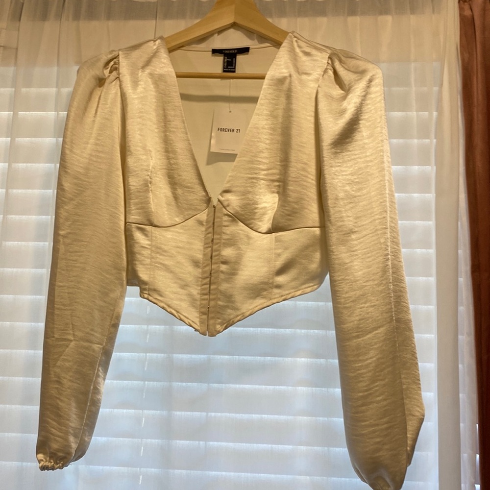 Forever 21. Cream silky top.